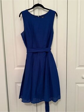Tommy Hilfiger Royal Blue Sleeveless Belted Midi Dress